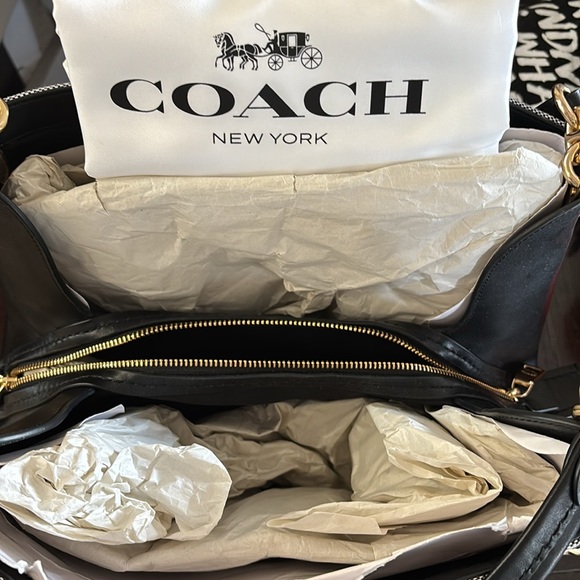 Coach satchel jacquard and leather NWT - Picture 5 of 11